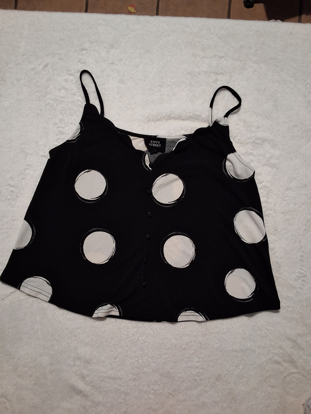 Fifth Street Black Polka Dot Spaghetti Strap Cami